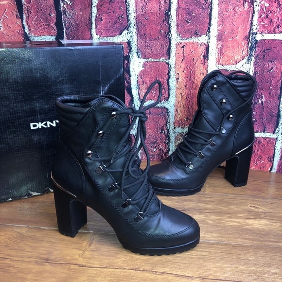 DKNY Women's Lenni Lace-Up Platform Block-Heel Boots SIZE 10 new with box - Picture 6 of 12